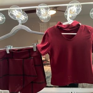 Cheryl Kids Creations burgundy girls small top (matching skirt sold separately)